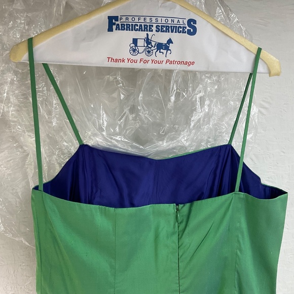 Custom Made Silk Occasion Dress, Green Silk Fully Lined w/ Crinoline @ Hemline M - Picture 12 of 16